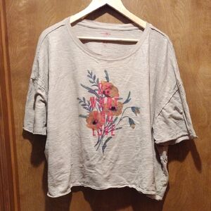 Natural Life XL Tan/Cream Distressed Dolman